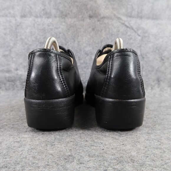 Sas Shoes Womens 9 Bounce Lace Up Moc Comfort Classic Leather Black Career Wedge - Picture 5 of 15